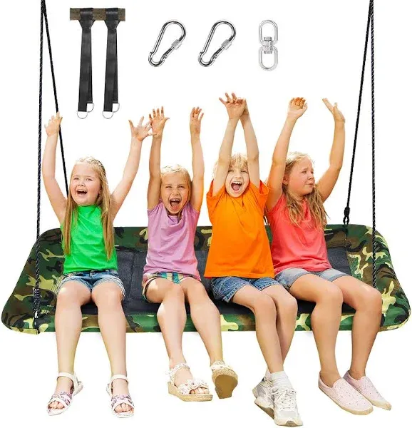 Goplus 700lb Giant 60'' Platform Tree Swing Outdoor w/ 2 Hanging Straps