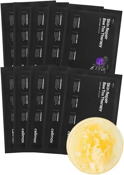 celimax Skin Repair BeeTox Therapy Sheet Mask 10EA | Skin Repairing, Exfoliating, Anti Aging, Lifting, Hydrating, Moisturizing & Soothing, Collagen, Korean Face Masks, 25ml