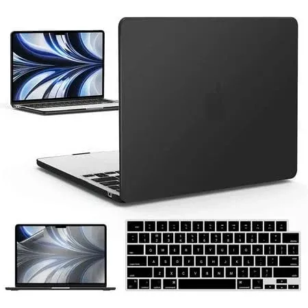 UESWILL Compatible with MacBook Pro 14 inch Case 2024 2023 2022 2021 Release with M1 M2 M3 M4 Pro/Max Chip & Touch ID, Matte Hard Shell Protective Cover, Black