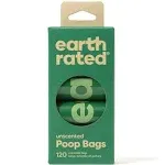 Earth Rated Unscented Poop Bags on 8 Refill Rolls, 120 Count