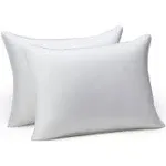 Amazon Basics Down Alternative Bed Pillow, Medium Density for Back and Side Sleepers, Standard, 26 x 20 inch - Pack of 2, White