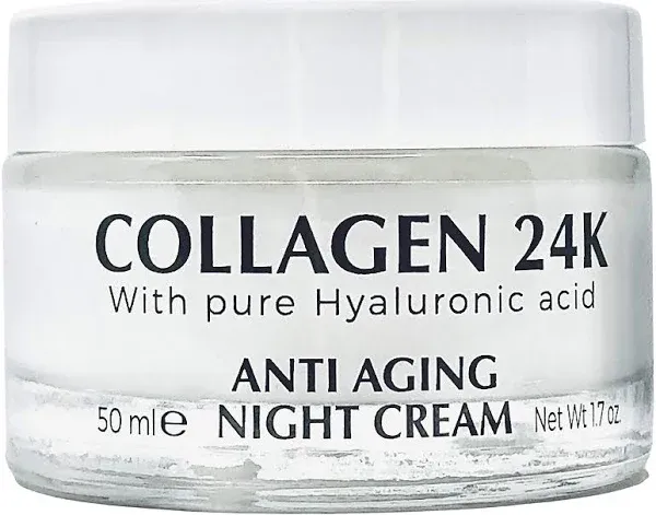 Delfanti Milano • Collagen 24K • Anti-Aging Night Cream • with Pure Hyaluronic Acid • Made in Italy