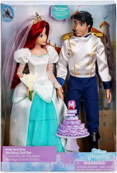 Official Disney Store Ariel and Eric Wedding Doll Set