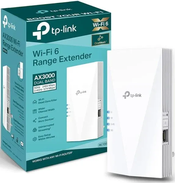 TP-Link RE700X AX3000 WiFi 6 Range Extender Internet Booster