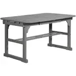 Extendable Outdoor Wood Patio Dining Table - Grey Wash, Gray