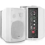 Pyle Bluetooth Indoor Outdoor 5.25 in Speaker System, White (2 Pack) (Used)