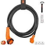 VEVOR 25 ft RV Power Cord Generator Cord 30A NEMA TT-30P/ NEMA L5-30R ETL Listed