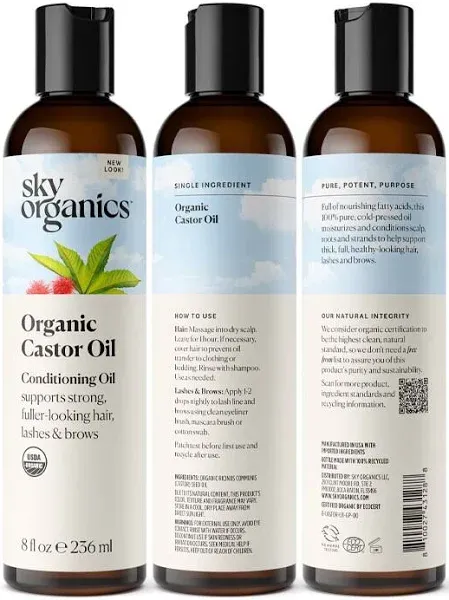 Sky Organics Organic Castor Oil 8 oz