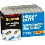 Scotch Heavy-Duty Shipping Packing Tape 1.88" x 54.6 yd Pack of 18