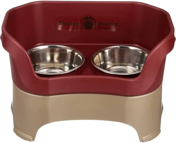  Feeder Mess-Proof Dog Bowls No SpillNon -Tip  Non-Slip Raised Stainless Steel