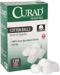 Curad® Sterile Cotton Balls, 1", 130/Box (MIICUR110163RB)