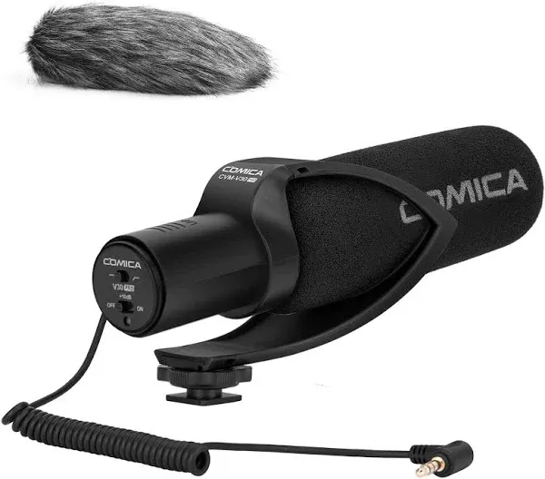 Comica CVM-V30 Pro Camera Microphone Electric Super-Cardioid Directional Condenser Shotgun Video Microphone for Canon Nikon Sony Panasonic DSLR Camera