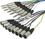 Monoprice 3 Meter (10ft) 8-Channel 1/4Inch TRS male to XLR male Snake Cable