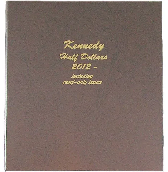 Dansco Kennedy Half Dollars inc.proof. Album #8166. 1964-1997. 6 pages, NO COINS