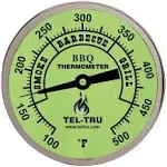 Tel-Tru BQ300 Barbecue Thermometer, 3 inch Glow Dial with Zones, 4 inch Stem, F