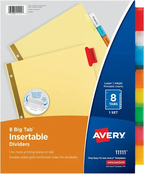 Avery Big Tab Insertable Dividers