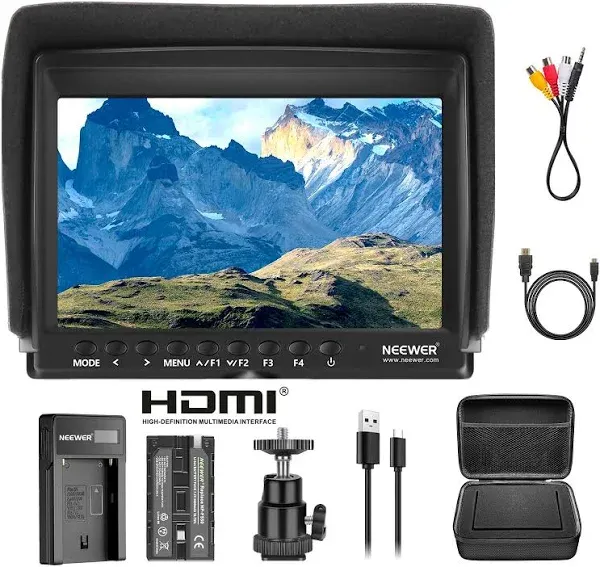 F100 7 Inch Camera Field Monitor HD Video Assist Slim IPS 1280x800 HDMI New