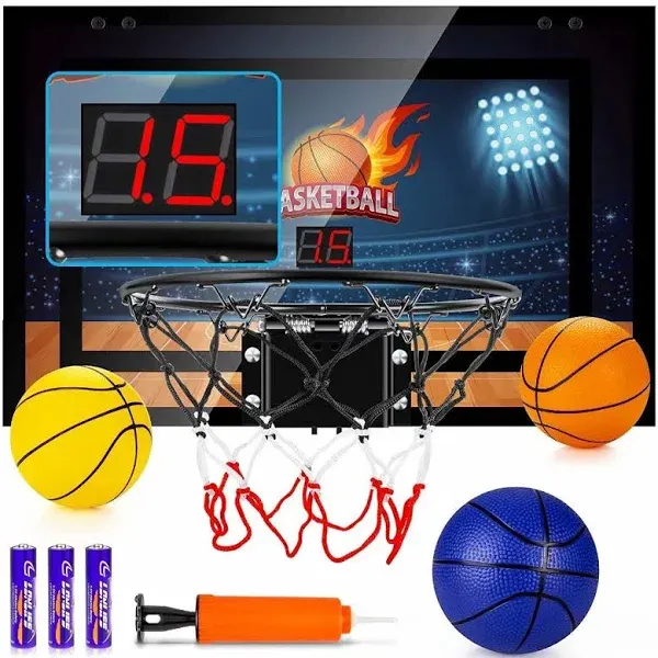 TREYWELL Indoor Basketball Hoop Fan Backboards 3 Balls Batteries S901 - Black