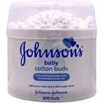 JOHNSON&#039;S Baby Cotton Buds (200 Buds) Naturally 100% Pure Cotton