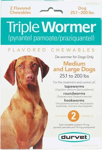 Durvet Triple Wormer for Medium and Large Dogs