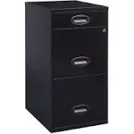 Space Solutions 3 Drawer Metal File Cabinet with Pencil Drawer Black