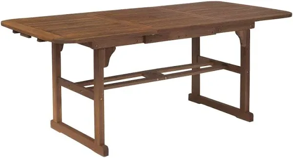 Walker Edison Acacia Wood Outdoor Patio Butterfly Dining Table