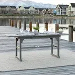 Extendable Outdoor Wood Patio Dining Table - Grey Wash, Gray