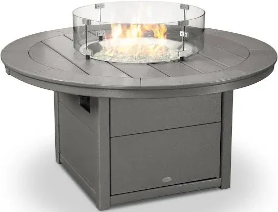 POLYWOOD® Recycled Plastic Round Outdoor Patio Fire Pit Table