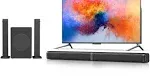 Puxinat 2 in 1 Separable Sound Bar for Smart TV with Subwoofer, Bluetooth 5.0 Surround Sound System for Home Theater, ARC/Optical/AUX/USB TV Speaker