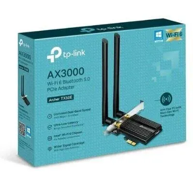 TP-Link Archer TX50E AX3000 Wi-Fi 6 and Bluetooth 5.0 PCIe Adapter