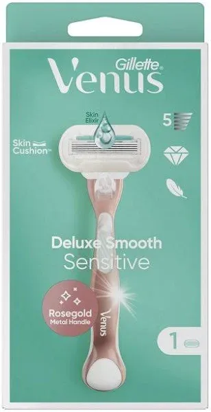 Gillette Venus Deluxe Smooth Sensitive Women's Razor Handle + 2 Blade Refills