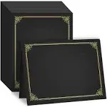 GNL 50 Packs Black Certificate Holders - Diploma Holders, Certificate Covers with Gold Foil Border, for Letter Size 8.5 x 11 Award Certificate Paper