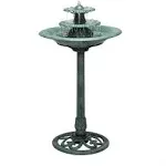 Alpine Tiered Pedestal Fountain Birdbath