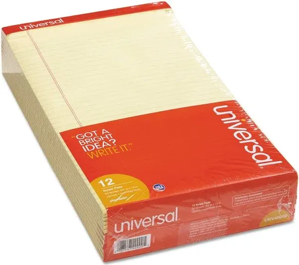 Universal Perforated Ruled Writing Pads Wide/Legal Rule