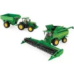 TOMY John Deere 1:32 Scale S780 Combine and 7290R Tractor Harvesting Set