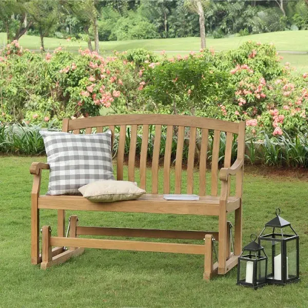 Cambridge Casual Sherwood Teak Wood Outdoor Glider Bench