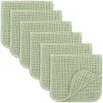 Comfy Cubs Muslin Burp Cloths - Sage (Pack of 6)