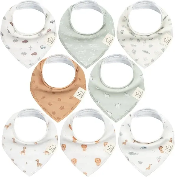 KeaBabies 8-Pack Organic Baby Bandana Bibs