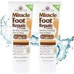 Miracle Foot Repair Cream, 4 oz Repairs Dry Cracked Heels and Feet, Diabetic-Safe, 60% Pure Ultra Aloe Moisturizes, Softens, and Repairs, Relief