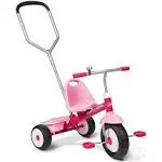 Radio Flyer Deluxe Steer and Stroll Kids Tricycle Pink