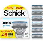 Schick Hydro 5 Dry Skin Refill - 6 Count