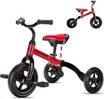 YGJT 3 in 1 Tricycle for Toddlers Age 2-4 Year Old, Folding Kids Bikes with Adjustable Seat and Removable Pedal, Ride-On Toys for Infant, Gift for