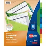 Avery 8 Big Tab Insertable Pocket Plastic Dividers