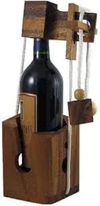 Think-n-Drink - Wooden Wine Bottle Puzzle Brain Teaser