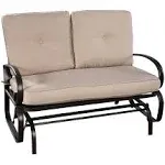 Outdoor Patio Cushioned Rocking Bench Loveseat