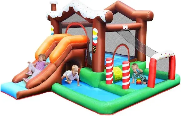 Costway Inflatable Bouncer Snow House Jump Ball Pit tunnel