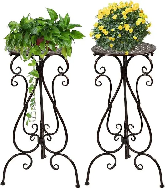 Bed Bath & Beyond 22.5in Tall Plant Stands 2 Pack - Brown