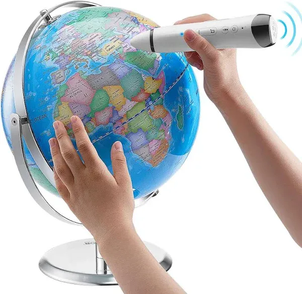 Talking World Globe, 9 in/228.6 mm, Interactive Globe for Kids Early Learnin...