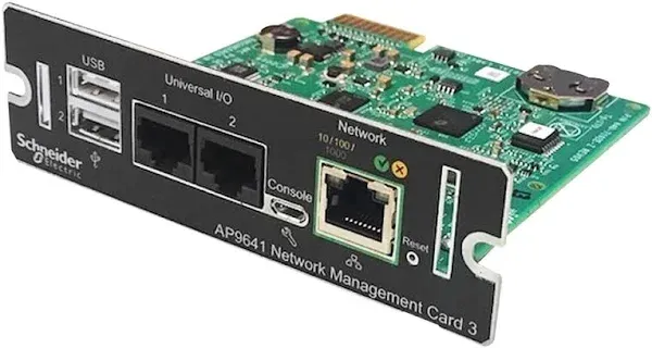 APC UPS Network Management Card 3 with 2 USB ports and Temperature Monitoring, Newest Model 2020 (AP9641)