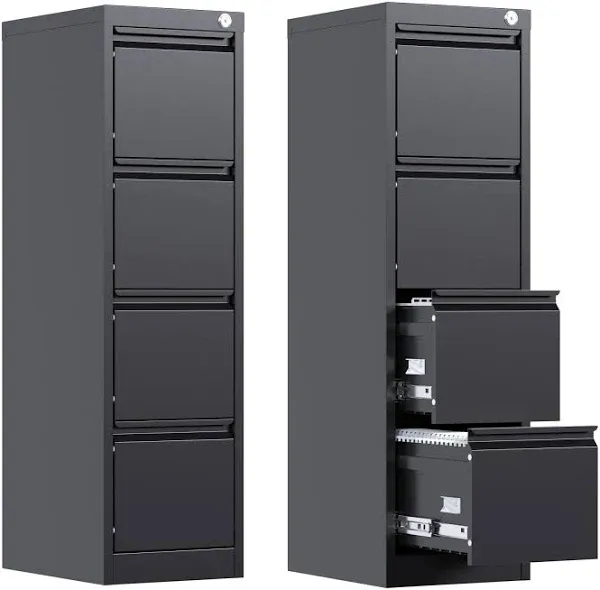 4 Drawer File Cabinet,Locking Metal Vertical File Cabinet,Office Steel Filing Cabinet for Hanging Letter